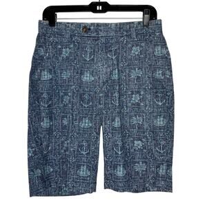 Brooks Brothers × Reyn Spooner Blue Tropical Bermuda Shorts 30 Vacation Chino